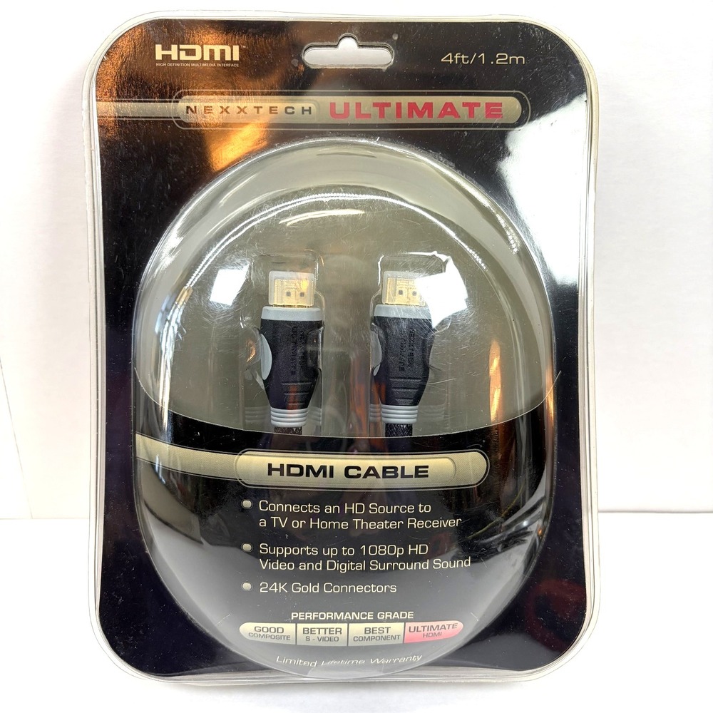 NexxTech Ultimate 4ft HDMI Cable, PS3 DVD BLU-RAY XBOX 3D HDTV LCD SCH 1080p NEW